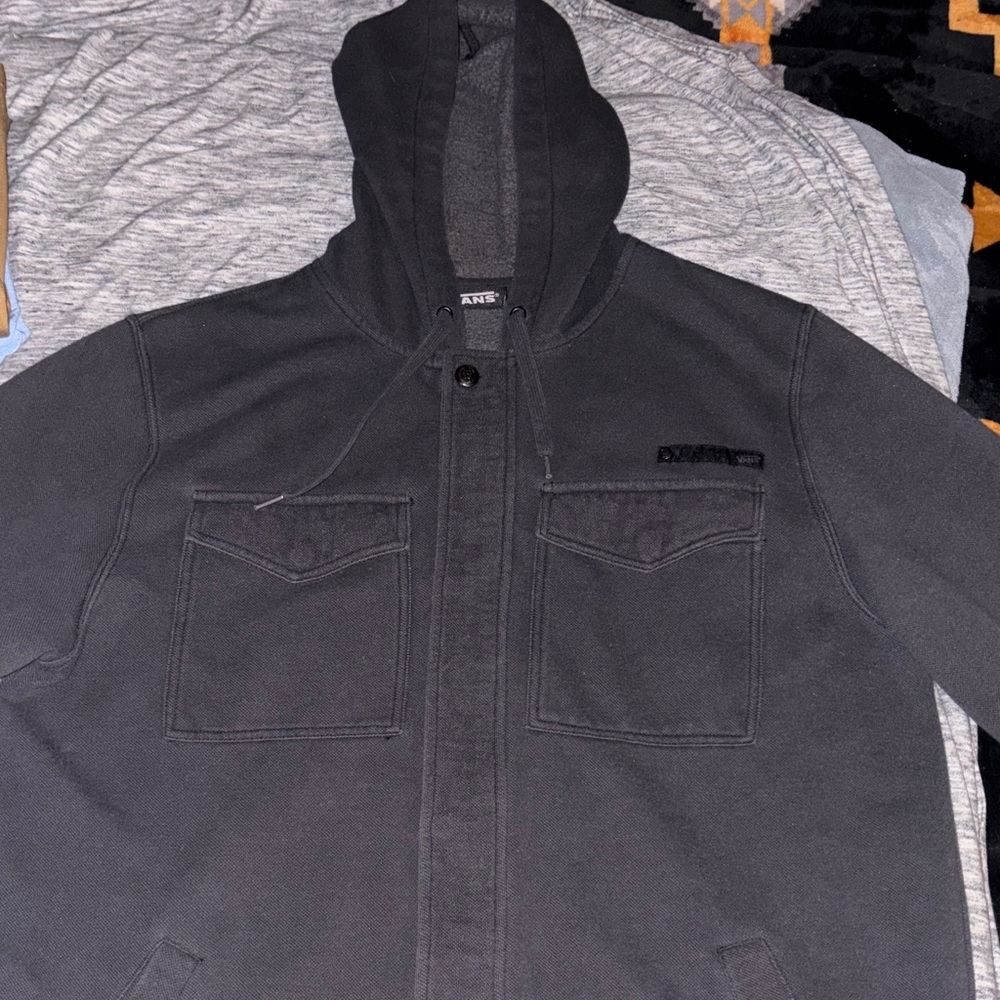 Vans Gray Hooded Sweatshirt with Logo Tag